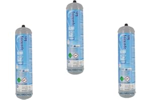 Bellerofonte Lot de 3 bouteilles Co2 600 g jetables raccord M11 x 1 en acier, pression interne de 60 bars à 28 ° C CO2 alimentaire E290 pour gazer