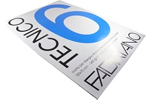 FABRIANO Tecnico 6 Blocchi Carta, Bianco Liscio, 50 x 70 cm