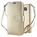 Produktbild Leathlux Samsung Galaxy S6 Hülle Gold , Reine Farbe Premium PU Leder Schutzhülle Bookstyle Tasche Schale TPU Case mit Trageschlaufe Standfunktion Cover für Samsung Galaxy S6 G920 5.1"
