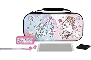 Konix Hello Kitty Pack d'accessoires Gaming Starter Kit Nintendo Switch, Switch Lite et Switch OLED - Housse - Verre trempé - Boîtier Jeux - Écouteurs