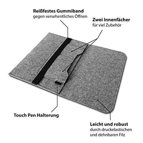 Sleeve H  lle f  r HP EliteBook x360 1030 G2 Tasche Filz Notebook Cover Etui Case  Farbe Grau