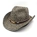 Produktbild Sunny&Baby Herren Hollow Western Cowboyhut Frauen Stroh Sunhat mit Ledergürtel 22 " Mode ( Color : 3 , Size : 57cm-59cm )