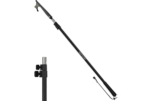 SAN LIKE Barre Télescopique pour Amarrage d'accessoires de Bateau Flottants, Tige de Poussée de Bateau Ponton pour Amarrage de Bâtons d'ancrage, Gaffe à Bateau Légers Durables en Aluminium Noir 3,6M