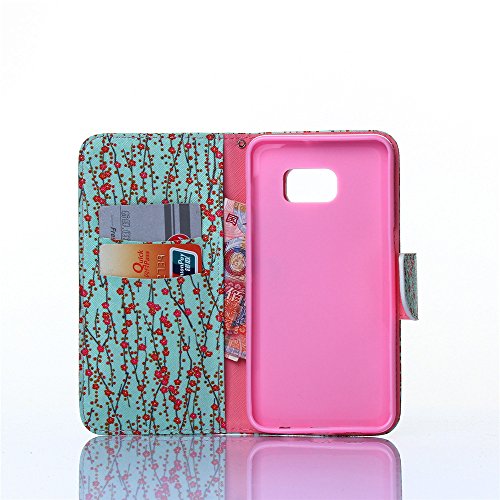 Nancen Samsung Galaxy S6 Edge Plus / G9280 (5,7 Zoll) Handy Lederhülle, Flip Case Wallet Cover with Stand Function, Folio Bookstyle Handytasche Soft Silikon Bunte Muster Tasche PU Leder Slim Shell Handyhülle. - 3
