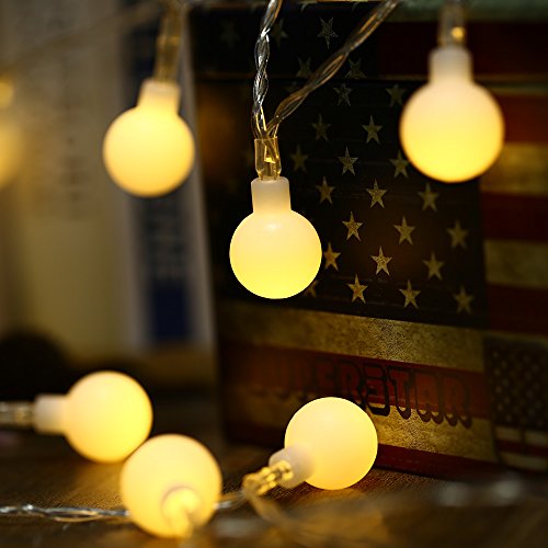 lederTEK LED Lichterkette Außen Batterie Kugel 5.3M 50 LED 8 Modi Außenlichterkette Batteriebetriebe Wasserdicht mit Fernbedienung Weihnachtsbeleuchtung Beleuchtung für Weihnachten, innen, Party, Hochzeit, Festen - 4