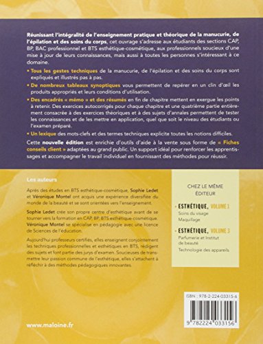 Esthétique : Volume 2, Soins des mains et des pieds, épilation, soins du corps