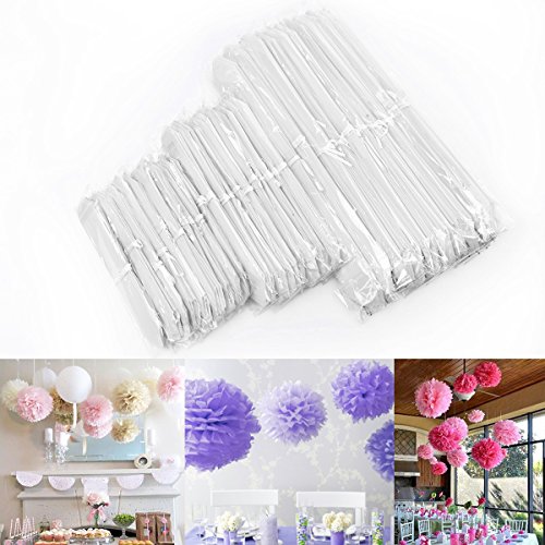 30er Weiss Papier Spitze Ende PomPom Blumen Kugel 20/25/37cm Hochzeit Garten Wohnung Fest Feier Party Geburtstag Deko - 2