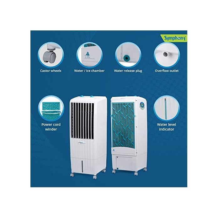 Symphony Diet 12T Personal Tower Air Cooler 12litres, Multistage Air