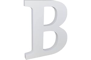 AERZETIX - C55210 - Lettre "B" de l'alphabet décorative 165x200x18 mm en bois MDF - loisir créatif/décoration murale/cérémonie/mariage/anniversaire/fête - couleur blanc