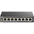 D-Link DGS-1008P/B 8-Port Gigabit Unmanaged Metal Switch with 80W across 4PoE ports, Black
