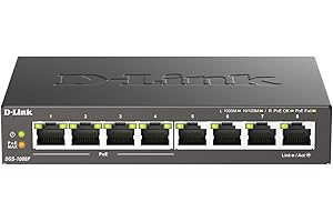 D-Link DGS-1008P - Switch de 8 Puertos Gigabit Ethernet 10/100/1000 Mbps y 4 Puertos PoE