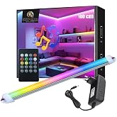 8 Renk Kumandalı Sese Duyarlı Renk Değiştiren RGB &Ccedil;ubuk Şerit Led Işık SB-6541 (Şeffaf, 100 Cm)