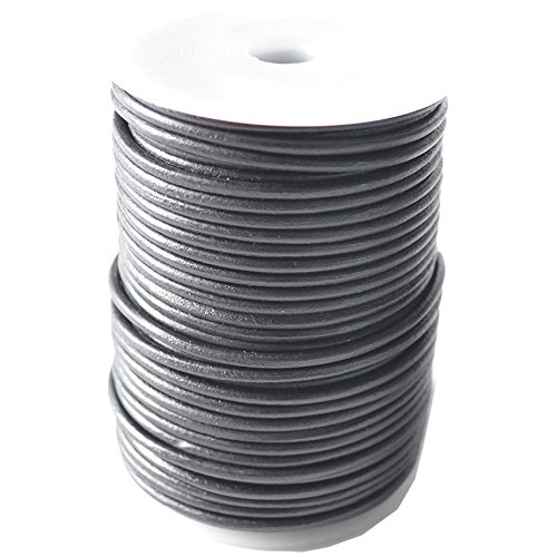 Lederband 3mm rund glatt schwarz Meterware Band Leder Lederschnur