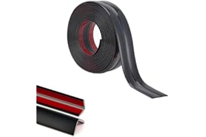ZAYEJOD Molduras de Pared Autoadhesivas PVC, 1x1 cm Protectores de Esquina para Pared Tira de Calafateo Bordes de Azulejos y Paredes Tiras de Esquina Exterior, Negro 5M