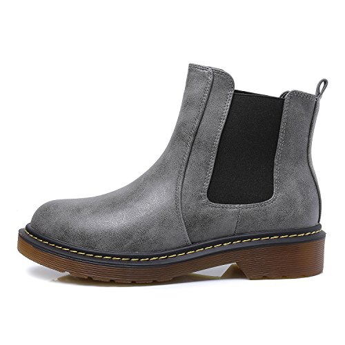 Smilun Damen Chelsea Stiefelette Kurzschaft Stiefel - 2