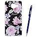 Produktbild Yokata Samsung Galaxy A3 2016 Hülle Glitzer Weiche Silikon Handyhülle Schutzhülle TPU Handy Tasche Schale Etui Weich Silicone Transparent Bumper Ultra Dünn Slim Schlank Handytasche Premium Kratzfest Clear Bling Bling Motiv Backcover Schutz für Samsung Galaxy A3 2016 Case Cover + 1 x Kapazitive Feder - Rose Blumen Muster - Schwarz