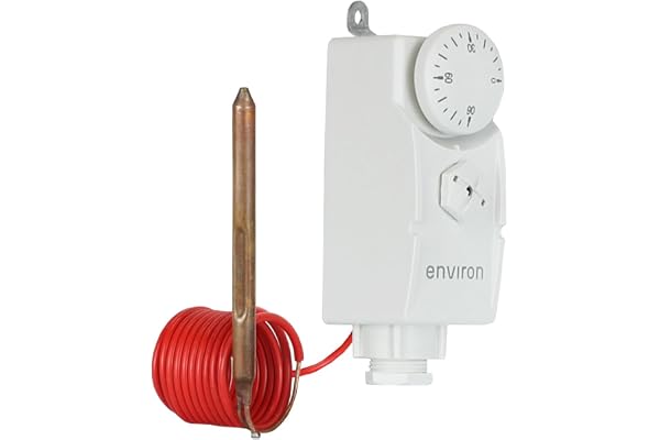 ENVIRON – termostat med kupilärsensor 230 V, 400 V AC | analog värmetermostat med fjärrgivare | temperaturregulator analog