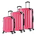 Produktbild WOLTU RK4212rs , Reise Koffer Trolley Hartschale 4 Rollen mit erweiterbaren Volumen Reisekoffer Hartschalenkoffer Zwillingsrollen Handgepäck M / L / XL / Set leicht und günstig Rosa 3er Set (M+L+XL)