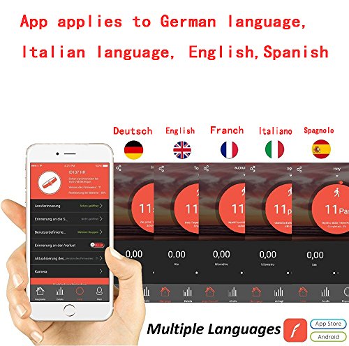 Fitness Armband ,Fitness-Tracker Activity Tracker Sport-Armband mit Schrittzähler,Herzfrequenz-Monitor, Schlafanalyse Smartband (Schwarz) - 6