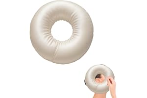 QhgPnt Piercing Pillow, Ear Piercing Pillow for Side Sleepers, Champagne Donut Pillow for Ear Pain Relief, Ring Cushion For Side Sleepers, Soft Cotton Material, 28cm Length, 8cm Hole Diameter