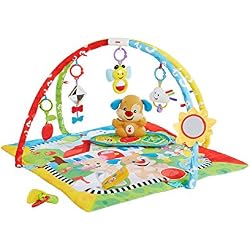 Fisher-Price Gimnasio aprendizaje de perrito, manta de juego bebé (Mattel FBD48)