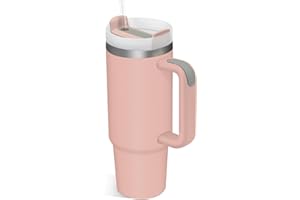 COZOME Tazza Termica 880ml,Tazza Termica da Viaggio con manico,Tazza con Cannuccia Privo di BPA acciaio inox per acqua, caffè, tè, ufficio, auto