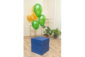 Chianese Scatola Regalo a Sorpresa Box Surprise per Palloncini 50x50x50 cm Blu | Scatola San Valentino per Palloncini e Idee Regalo Donna e Fidanzato
