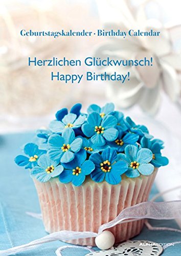 Herzlichen Glückwunsch / Happy Birthday - Geburtstagskalender A4 - Jahresunabhängig