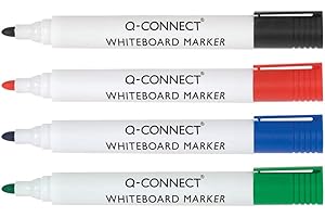 Q-Connect Rotulador Pizarra Blanca 4 Colores Surtidos Punta Redonda 3.0 Mm