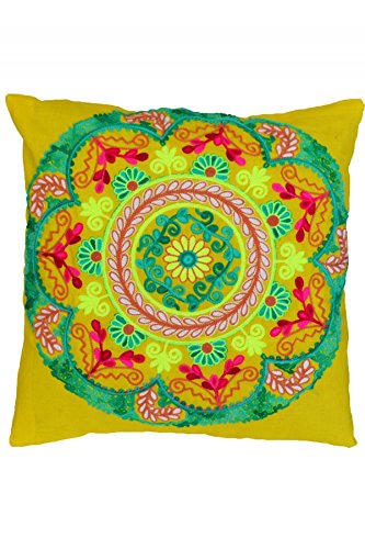 6er SET orientalische indische Kissen Zierkissen Couchkissen Dekokissen bestickt Balkis – 6 verschiedene Muster – 45x45cm inkl. Füllung - 7