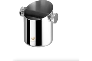 Via Crema Knock Box Caffè Espresso – Contenitore Raccogli Fondi in Acciaio Inox con Base Antiscivolo, Facile da Pulire, Design Compatto ed Elegante Made in Italy By Motta (10,5 cm) 750 gr