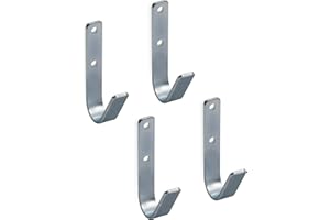 Gedotec Crochets Muraux Universels | Montage Coudés En Acier Galvanisé | Crochets De Suspension Tout Usage Pour Charges Legeres et Lourdes, Pouvant Supporter Jusqu'à 30 Kg | 35 x 82 mm | Lot de 4