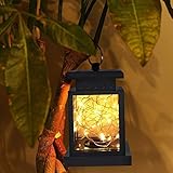 solarstern light 4.【Einfach zu Installieren】 --- Ausgestattet mit einer haltbaren Metallklemme und einem kreisförmigen Ring kann diese Solarlaternenleuchte überall aufgehängt oder befestigt werden.