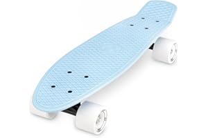 Xootz Kid's Retro Plastic Complete Cruiser Skateboard - Blue/Blue, 22-Inch