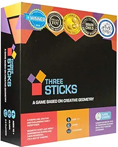 Kitki Three Sticks Board Game Math Puzzle Toy Gift for Boys and Girls (Multicolour, 8 Years and Up)