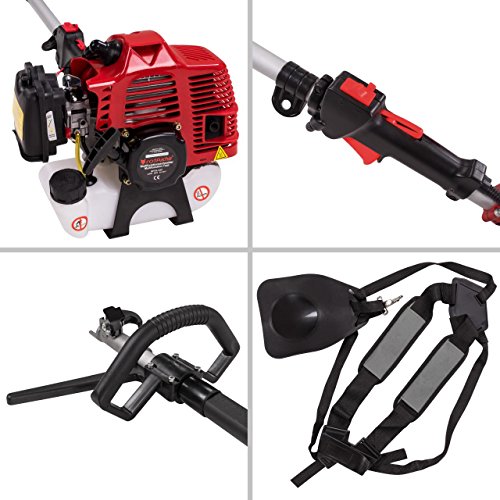 Rotfuchs 5in1 Multifunktionsschneider Benzin Gartengerät Motorsense Rasentrimmer 3PS Heckenschere Hochentaster Verlängerung TÜV SÜD GS geprüft - 4