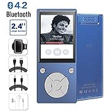 CFZC Lecteur MP3 Bluetooth4.2, 16 Go Lecteur de Musique MP3 Haut-Parleur intégré avec Lecteur d'écran sans Perte de Son écran 2,4 Pouces, Prend en Charge Les Cartes SD jusqu'à 128 Go(Sportif Gratuit)