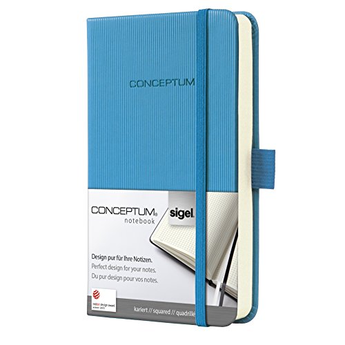 Preisvergleich Produktbild SIGEL CO568 Notizbuch, ca. A6, kariert, Hardcover, hellblau, Conceptum - viele Modelle