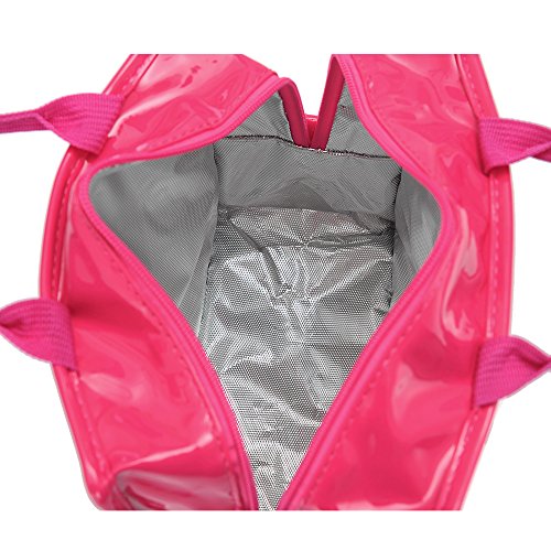 iSuperb Wasserdicht Kühltasche Mtagessen Tsche Isoliert Lunch Taschen Lunch Bag Cooler Bag für Arbeit und Schule 22x13x18.5cm (Rose) - 3