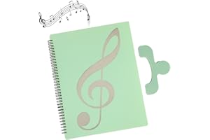 YANJIY Carpeta De Partituras A4, Carpeta Notas Musicales, Carpeta Para Partituras De Coral, Carpeta Fundas Plastico A4 Musical Con 1 Clip, Almacenamiento De Partituras, Carpetas Para Partituras (Verde)