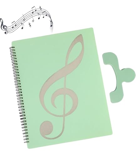 Classeur Partitions Musique A4 - 30 Pochettes - Noir - Pour Piano, Chorale, Musicien - Portable