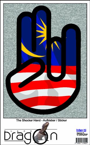 The Shocker Hand - Laptop Notebook Skin Sticker Cover Art Decal -
210x144 mm black Outline with Flag - St Lucia