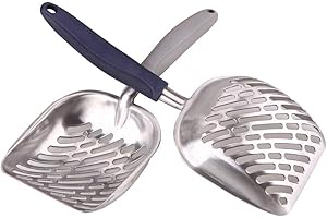YIQI Pelle à litière pour chat, pelle à litière en métal solide pour animaux domestiques Pelle à tamiser durable pour animaux de compagnie (14 po x 5,5 x 1,67 po,Envoi aléatoire bleu, blanc, noir)