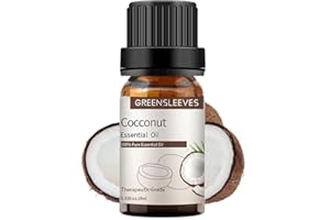 GREENSLEEVES Cocconut Essential Oil 10ml, Carrier Oil Natural Therapeutic-Grade Aromatherapy Diffuser Oil for Humidifier, Relax,Sleep,Skin Care, Candle Making, 10ML
