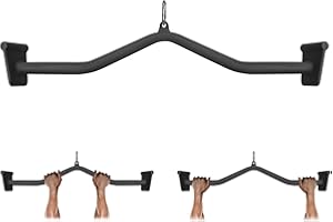 LYNDWIN LAT Pull Down Bar, Cable Machine Attachment Lat Bar Heavy Duty Steel Triceps Pull Down Bar Strength Training Wide Grip Handle for Home Gym Workout