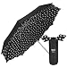 Produktbild Taschenschirm Damen - Windsicher und Sturmfest Regenschirm - Blumenmotiv - Leicht und Kompakt Schirm - Durchmesser 94 cm - Perletti Chic - Schwarz
