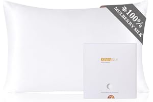 ZIMASILK 100% Mulberry Silk Pillowcase for Hair and Skin, 50x75cm, White | For Hair and Skin, Double-Sided Grade 6A Silk, 600 Thread Count, Cooling, Soft & Smooth, Hidden Zipper, 1pc