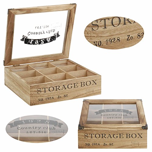 LS Design Holz Aufbewahrungsbox Schmuckkiste Teebox Teekiste Teekasten Shabby Country
