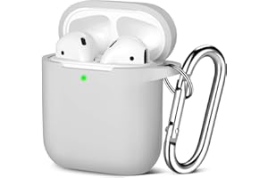 Maledan Kompatybilne z etui Airpods 2 i 1, silikonowe, odporne na wstrząsy etui ochronne do Airpod, wodoodporne [widoczna przednia dioda LED] obsługa bezprzewodowego ładowania z karabińczykiem,