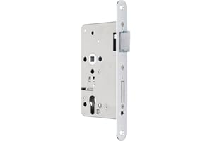 BKS Panikschloss mit Wechselfunktion E B-1201, Profilzylinder, Dornmaß 65 mm, Stulp 24 mm, DIN Rechts, Entfernung 72 mm, Lochung Vierkant 9 mm, 2-tourig für Holz- oder Stahltüren